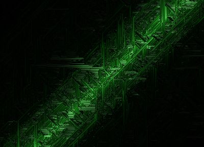 green, abstract, circuits - random desktop wallpaper