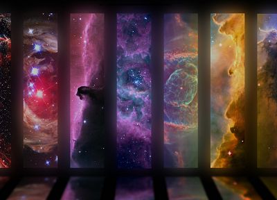 outer space, artistic, rainbows - desktop wallpaper