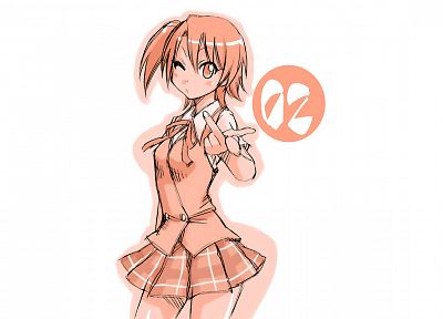Mahou Sensei Negima, school uniforms, simple background, Akashi Yuuna - related desktop wallpaper