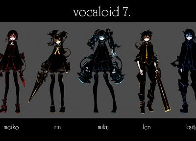 Vocaloid, Hatsune Miku, Megurine Luka, groups, Kaito (Vocaloid), Kagamine Rin, Kagamine Len, Megpoid Gumi, Meiko - random desktop wallpaper