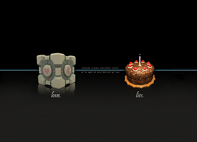 Portal, Companion Cube, Aperture Laboratories, cakes - random desktop wallpaper