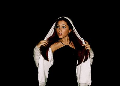 women, Ariana Grande, simple background, black background - desktop wallpaper