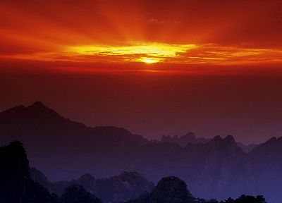 sunset, China - random desktop wallpaper
