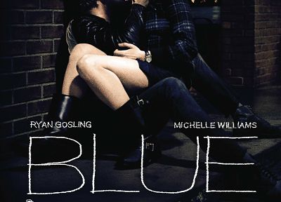 kissing, Michelle Williams, Ryan Gosling, movie posters, Blue Valentine - random desktop wallpaper