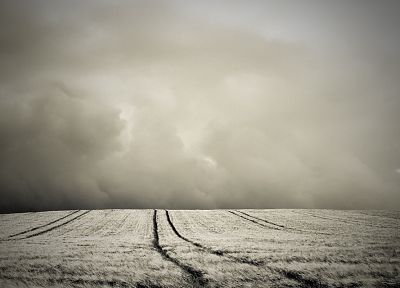grayscale, plains, skyscapes - related desktop wallpaper