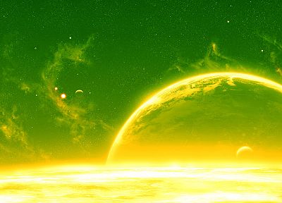 outer space, yellow - duplicate desktop wallpaper