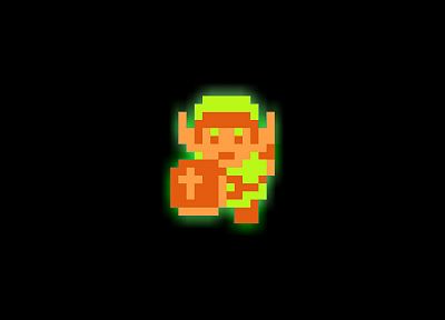 Link, The Legend of Zelda, digital art, black background - random desktop wallpaper