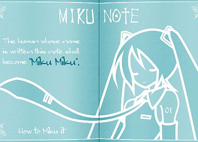 Vocaloid, Hatsune Miku, notes, detached sleeves - random desktop wallpaper