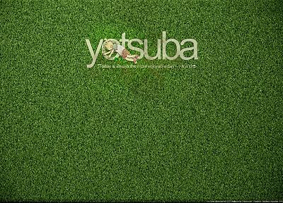 text, quotes, grass, Yotsuba, Yotsubato - related desktop wallpaper
