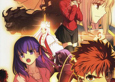 Fate/Stay Night, Tohsaka Rin, Emiya Shirou, Type-Moon, Saber, Archer (Fate/Stay Night), Berserker (Fate/Stay Night), Fate series, Illyasviel von Einzbern - desktop wallpaper
