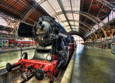 Germany, trains, Steam train, vehicles, Dresden, BR52 - desktop wallpaper