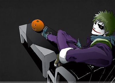 Batman, Bleach, Kurosaki Ichigo, The Joker, Hollow Ichigo, crossovers, simple background, pumpkins - random desktop wallpaper