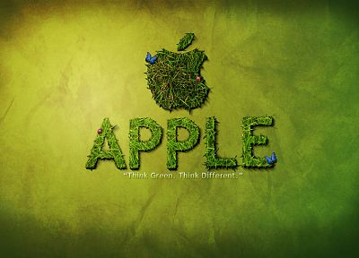 green, Apple Inc., grass, textures, slogan, brands, logos - related desktop wallpaper