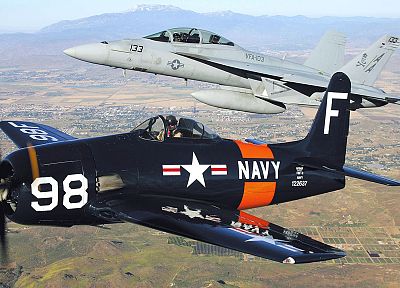 aircraft, military, World War II, Warbird, F-15 Eagle, F-8 Bearcat, fighters - random desktop wallpaper