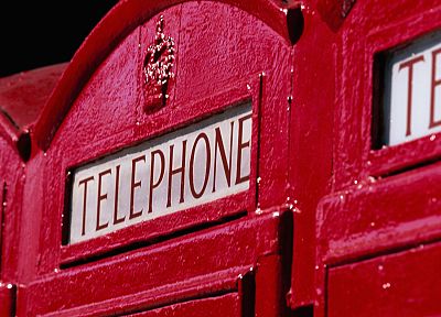 red, phone booth, English Telephone Booth - random desktop wallpaper