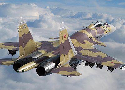 aircraft, planes, vehicles, Su-27 Flanker - random desktop wallpaper