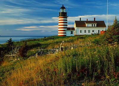 sunrise, Maine, head, lighthouses - random desktop wallpaper