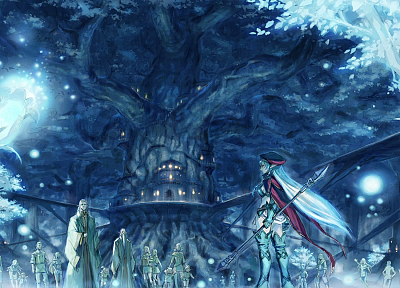 trees, Queens blade, elves, tree house - related desktop wallpaper