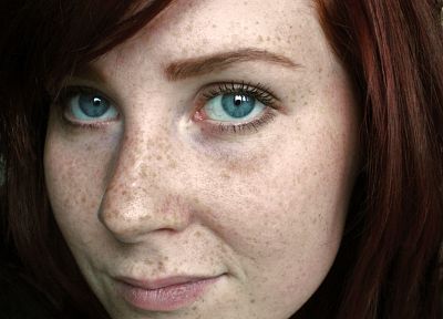 women, blue eyes, redheads, faces - related desktop wallpaper