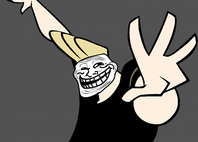 Johnny Bravo, trollface - random desktop wallpaper