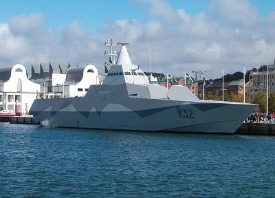 stealth, ships, navy, Swedish, vehicles, Visby class corvette, HSwMS Helsingborg - related desktop wallpaper