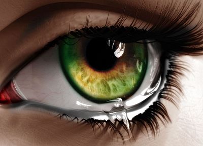 green, women, eyes, CGI, green eyes - desktop wallpaper