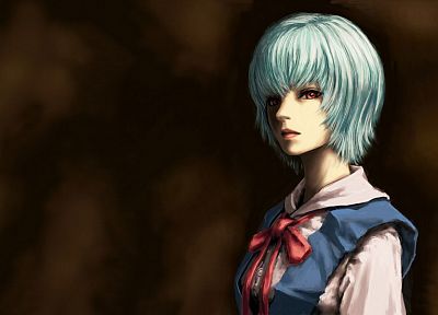 Ayanami Rei, Neon Genesis Evangelion, red eyes, short hair, white hair, anime girls - duplicate desktop wallpaper