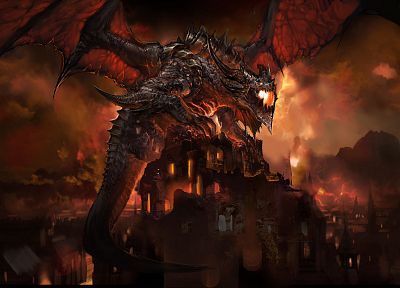 World of Warcraft, deathwing, World of Warcraft: Cataclysm - duplicate desktop wallpaper