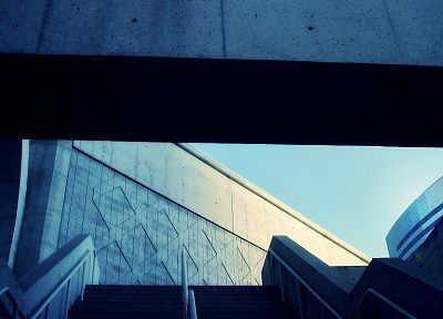 buildings, stairways, low-angle shot - random desktop wallpaper