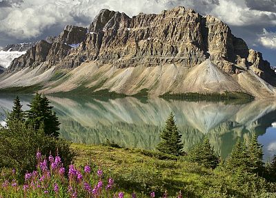 mountains, lakes, reflections - duplicate desktop wallpaper