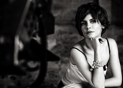 women, actress, models, Audrey Tautou, Coco Chanel, monochrome, greyscale - related desktop wallpaper