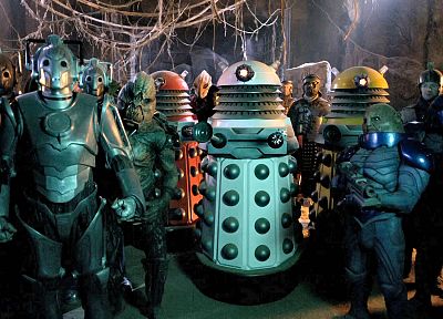 TV, cybermen, Doctor Who, Suntaron, Daleks - random desktop wallpaper