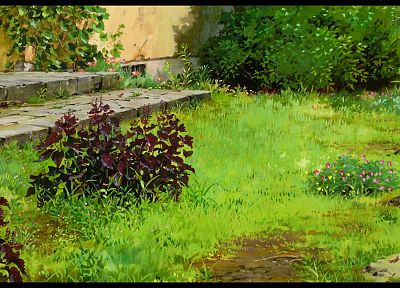 garden, stairways, plants, Studio Ghibli, Karigurashi no Arrietty, The Secret World of Arrietty - random desktop wallpaper