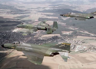 aircraft, military, United States Air Force, F-4 Phantom II, A-10 Thunderbolt II, fighter jets - random desktop wallpaper