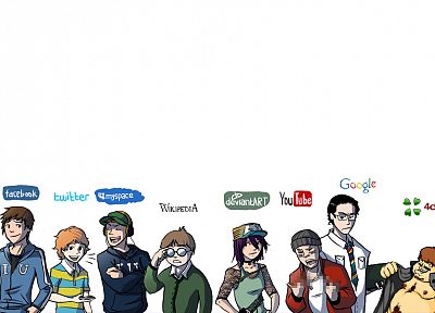 Facebook, Google, YouTube, Twitter, myspace, Wikipedia, DeviantART - desktop wallpaper