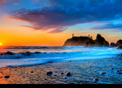 sunset, ocean, surfing, beaches - duplicate desktop wallpaper