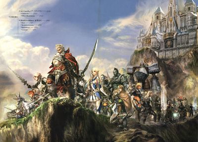 fantasy, castles, army, cliffs, warriors, detailed, soft shading - random desktop wallpaper