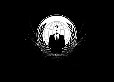 Anonymous, logos, simple background - duplicate desktop wallpaper