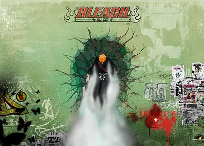 Bleach, Kurosaki Ichigo, graffiti - random desktop wallpaper