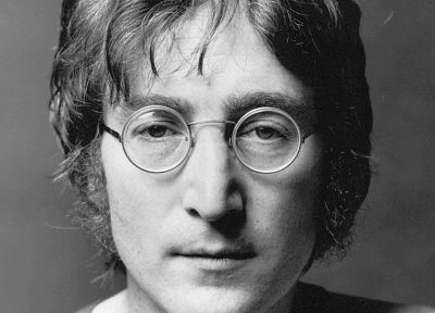 glasses, grayscale, John Lennon, men with glasses - desktop wallpaper