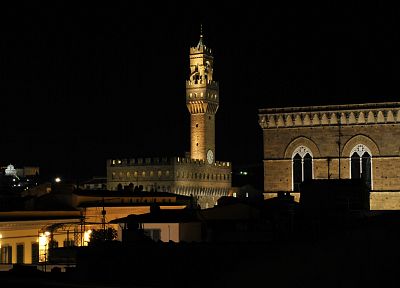 cityscapes, night, Italy, Florence - random desktop wallpaper