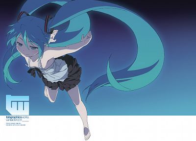 Vocaloid, Hatsune Miku, twintails - duplicate desktop wallpaper