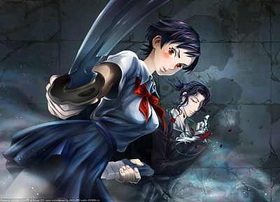 red eyes, Blood Plus, swords, Hagi, Otonashi Saya - desktop wallpaper