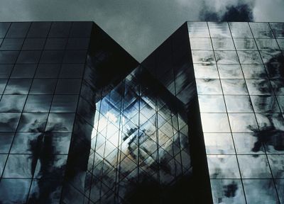 clouds, mirrors, architecture, buildings, skyscrapers, reflections - random desktop wallpaper