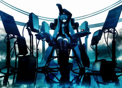 Vocaloid, Hatsune Miku, twintails, Huke - random desktop wallpaper