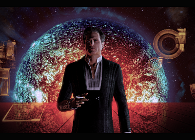 Mass Effect, screenshots, Illusive Man - desktop wallpaper