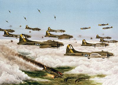 aircraft, bomber, combat, artwork - desktop wallpaper
