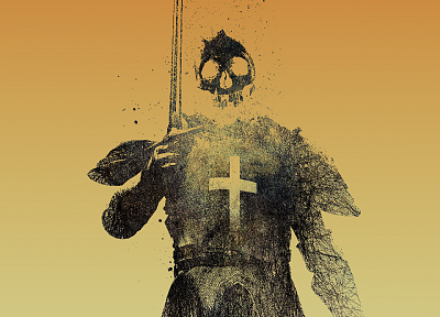 skulls, knights, skull and crossbones, Alex Cherry - desktop wallpaper