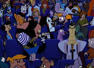 cartoons, Cartoon Network, Dexter, Samurai Jack, Powerpuff Girls, Johnny Bravo, ghosts, Courage The Cowardly Dog, The Flintstones, Shaggy, Elmer Fudd - duplicate desktop wallpaper