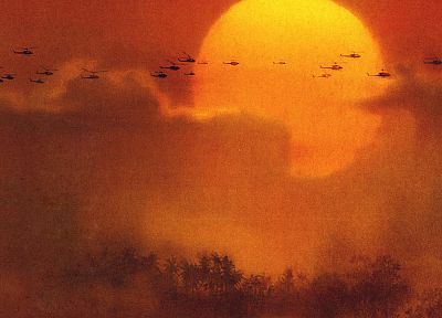Apocalypse Now, chopper, skies, suns - desktop wallpaper